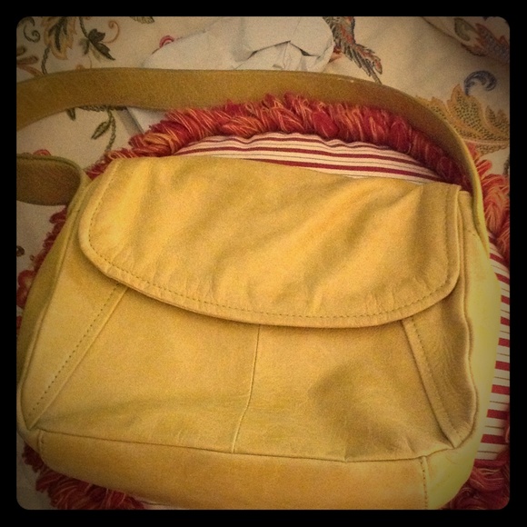 Golden leather bag