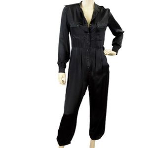 SOLD Yves Saint Laurent Black Silk Jumpsuit