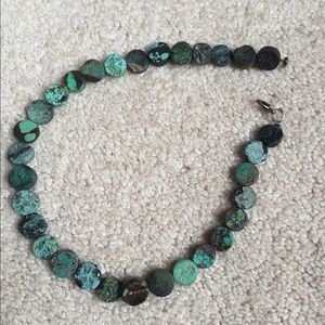 Natural green stone necklace