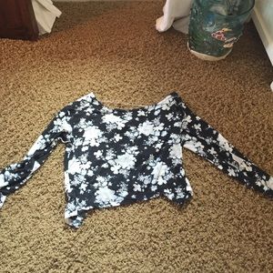 Long sleeve brandy cropped shirt