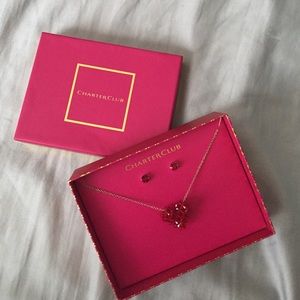 ❤️Red Bead Heart Necklace and Earrings Set! ❤️