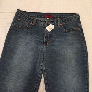 Blue cult jeans.  Bell bottom.