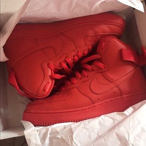 All Red High Nike Air Force 1s