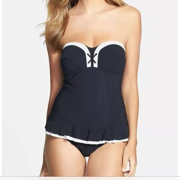 🚫SOLD🚫Gottex black & white bandeau swimsuit 16
