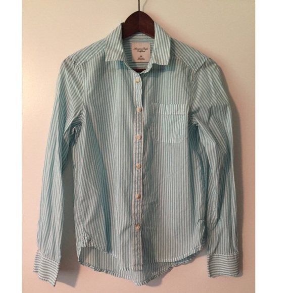 🚫Sold🚫American Eagle Oxford shirt sz S. Striped! - Picture 3 of 4