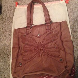 Gap Leather Tote Bag with Butterfly