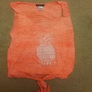 Cute orange knotted halter top