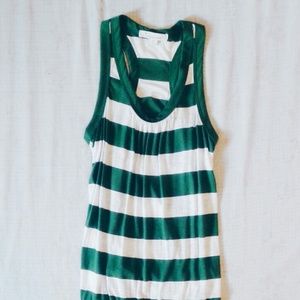 Green & White Striped Tank