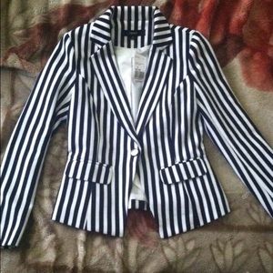 Dark blue and white blazer