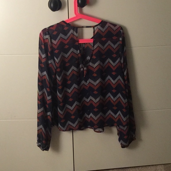 Navy Blue, Orange, and White chevron blouse;)