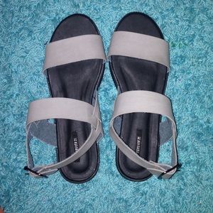 Faux leather sandals