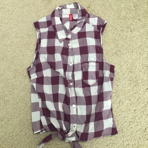 Purple flannel tank top