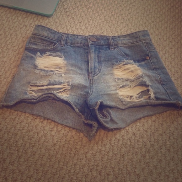 Denim High Rise Shorts