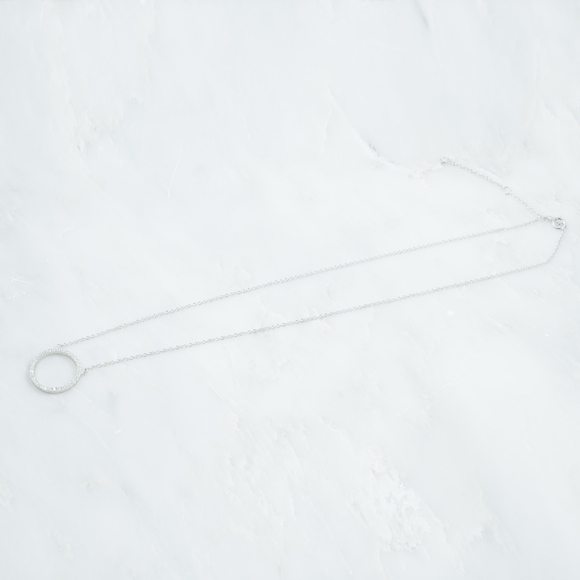 ESSENTIAL STERLING SILVER OPEN CIRCLE NECKLACE - Picture 2 of 2