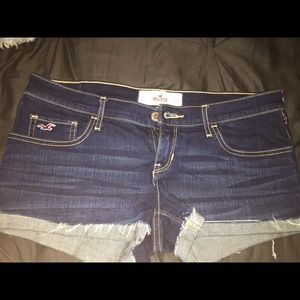 Dark wash denim shorts