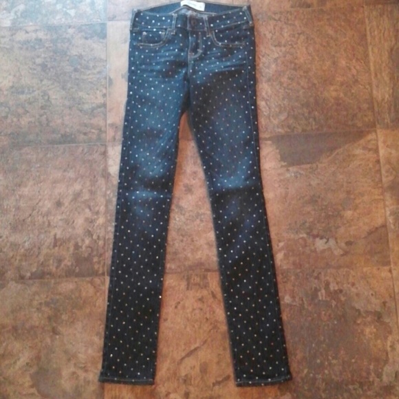 EUC Abercrombie polka dot skinny jeans sz 12