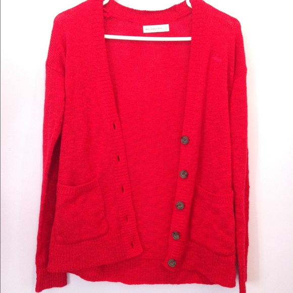 Abercrbie Red Cartigan