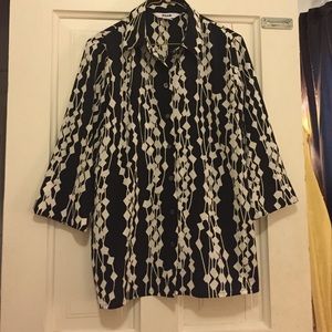 Black and white print blouse