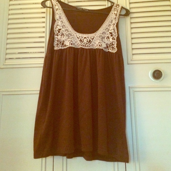 Beautiful brown and off white billowy top