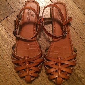 Brown huarache sandals