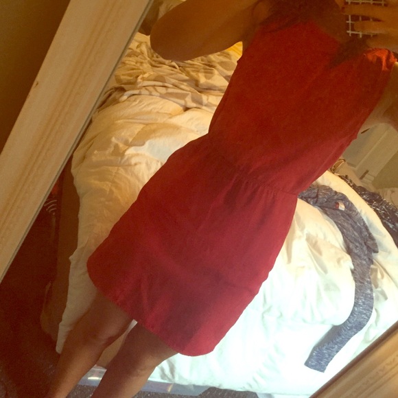 Super cute red dress with open back