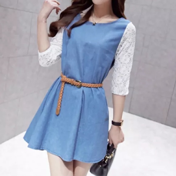 Blue and lace dress