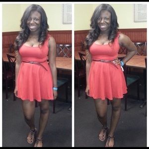 Belted Red Hot Mini Dress!