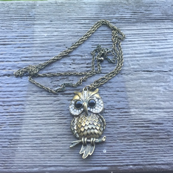 Long owl necklace