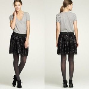 Jcrew black sequin skirt