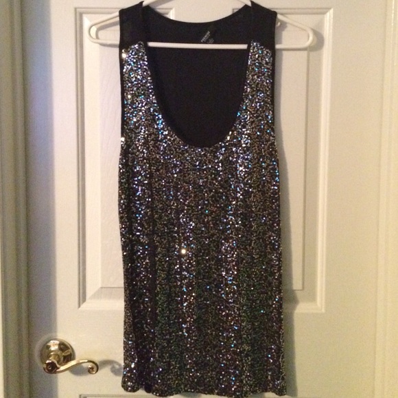 Black sparkley tank top - Picture 1 of 3