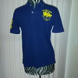 Blue polo shirt