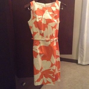 Tropical Print Belted Dress