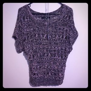 Light pink and grey crochet top