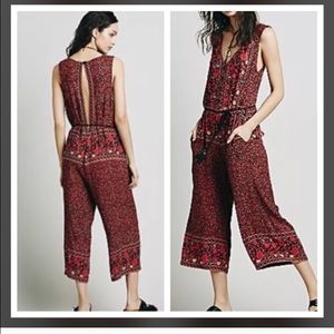 $108 Nwt Free People Printed Culotte 1 Piece