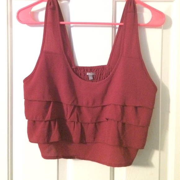 Burgundy crop top - Picture 1 of 2