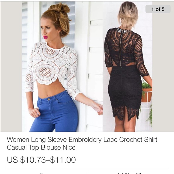 Women's lace Crop top SML