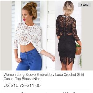 Women's lace Crop top SML