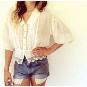 Vintage Silk Antoinette 70s Victorian Style Blouse
