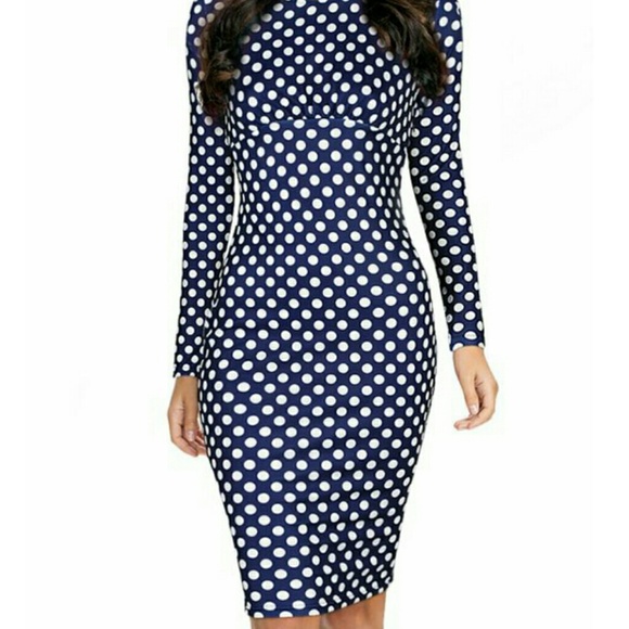 Blue and white poke a dot dress