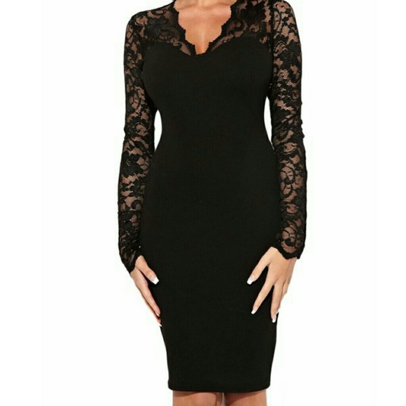 Super cute black dress with lace