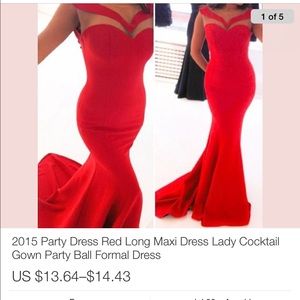 Women's long red formal maxi dress SML
