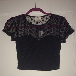 Black Mesh Crop-top (new with tags)