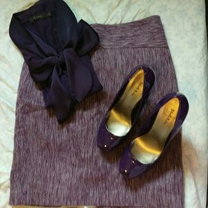 Purple Tweed Skirt from The Limited