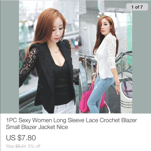 Women's long sleeve lace blazer SML