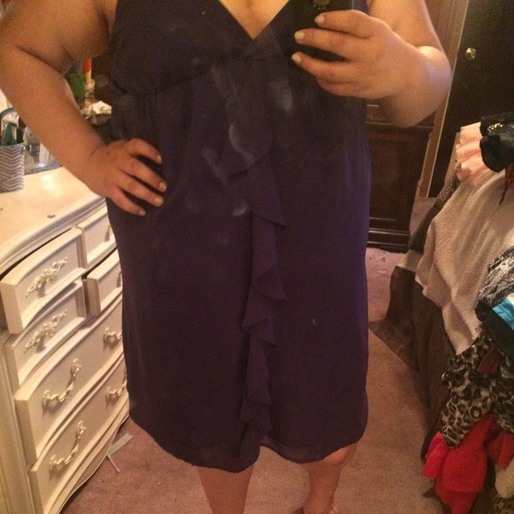 Eggplant purple dress with ruffles