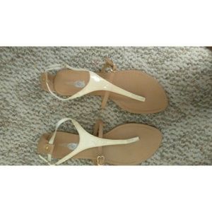 cream and Brown Sandals