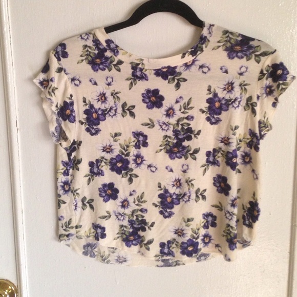 Cream with Purple Floral Top