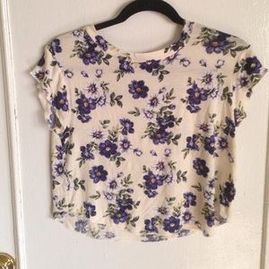 Cream with Purple Floral Top