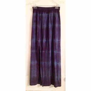 Purple Double-slit Maxi Skirt