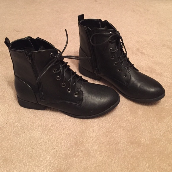 Black combat boots